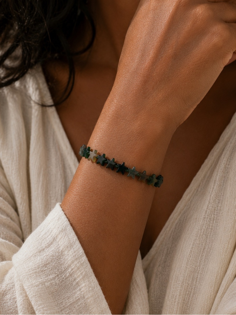 Indian Agate Star Beaded Bracelet/Anklet - Made to Order